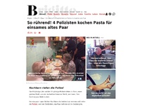 Bild zum Artikel: So rührend! 4 Polizisten kochen Pasta für einsames altes Paar