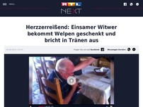 Bild zum Artikel: Herzzerreißend: Einsamer Witwer bekommt Welpen geschenkt und bricht in Tränen aus