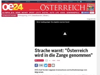 Bild zum Artikel: Strache warnt: 'Österreich wird in die Zange genommen'