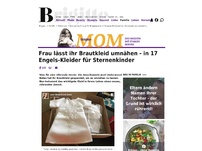 Bild zum Artikel: Frau lässt ihr Brautkleid umnähen - in 17 Engels-Kleider für Sternenkinder