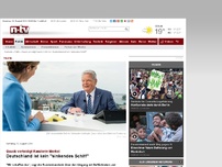 Bild zum Artikel: Gauck verteidigt Kanzlerin Merkel: Deutschland ist kein 'sinkendes Schiff'