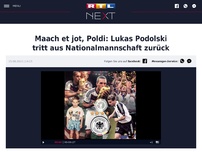 Bild zum Artikel: Ciao Poldi: Lukas Podolski tritt aus Nationalmannschaft zurück