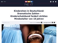 Bild zum Artikel: Kinderehen in Deutschland: Dramatische Zahlen - Kinderschutzbund fordert striktes Mindestalter von 18 Jahren