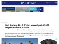 Bild zum Artikel: Seit Anfang des Jahres: Polen verweigert 42.000 Migranten doe