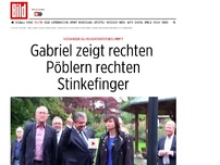 Bild zum Artikel: Volksverräter-Beschimpfung - Gabriel zeigt rechten Pöblern Stinkefinger