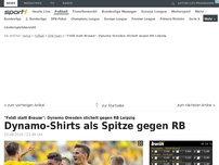 Bild zum Artikel: Dynamos Siegershirts als Spitze gegen RB