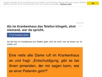 Bild zum Artikel: Als im Krankenhaus das Telefon klingelt, ahnt niemand, wer da spricht.