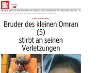 Bild zum Artikel: Bomben-Horror in Aleppo - Bruder des kleinen Omran stirbt an seinen Verletzungen