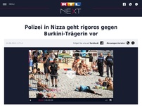 Bild zum Artikel: Polizei in Nizza geht rigoros gegen Burkini-Trägerin vor