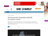 Bild zum Artikel: Umfrage: 80 Prozent der Deutschen sind für ein Burka-Verbot