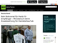 Bild zum Artikel: Kein Notvorrat für Hartz IV-Empfänger – Ministerium lehnt Zusatzzahlung für Hamsterkauf ab