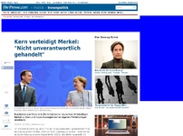 Bild zum Artikel: Kern verteidigt Merkel: 'Nicht unverantwortlich gehandelt'