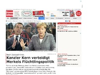 Bild zum Artikel: Kanzler Kern verteidigt Merkels Flüchtlingspolitik