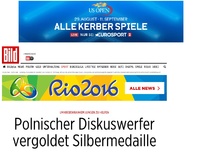 Bild zum Artikel: Für krebskranken Jungen - Polnischer Diskuswerfer vergoldet Silbermedaille