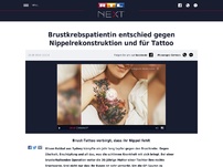 Bild zum Artikel: Brustkrebspatientin entschied gegen Nippelrekonstruktion und für Tattoo