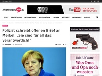 Bild zum Artikel: Polizist schreibt offenen Brief an Merkel: „Sie sind für all das verantwortlich!“