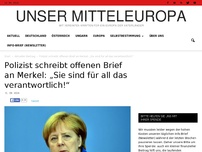 Bild zum Artikel: Polizist schreibt offenen Brief an Merkel: „Sie sind für all das verantwortlich!“