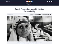 Bild zum Artikel: Papst Franziskus spricht Mutter Teresa heilig