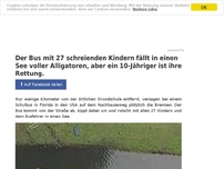 Bild zum Artikel: Der Bus mit 27 schreienden Kindern fällt in einen See voller Alligatoren, aber ein 10-Jähriger ist ihre Rettung.