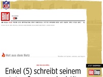 Bild zum Artikel: Brief in den Himmel - Enkel (5) schreibt totem Opa – und erhält Antwort