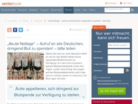Bild zum Artikel: „Akute Notlage“ – Aufruf an alle Deutschen, dringend Blut zu spenden! – bitte teilen