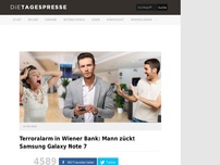 Bild zum Artikel: Terroralarm in Wiener Bank: Mann zückt Samsung Galaxy Note 7