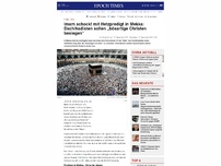 Bild zum Artikel: Imam schockt mit Hetzpredigt in Mekka: Dschihadisten sollen „bösartige Christen besiegen“