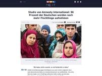 Bild zum Artikel: Studie von Amnesty International: 96 Prozent der Deutschen würden noch mehr Flüchtlinge aufnehmen