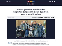 Bild zum Artikel: Weil er gemobbt wurde: Biker begleiten Jungen mit Down-Syndrom zum ersten Schultag