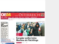 Bild zum Artikel: Europäer wollen keine Muslime als Flüchtlinge