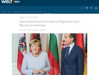 Bild zum Artikel: Merkel beim Flüchtlingsgipfel: Deutschland wird Hunderte Migranten pro Monat aufnehmen