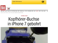 Bild zum Artikel: Irrer YouTube-Scherz - Nutzer bohren Kopfhörer-Buchse ins iPhone 7