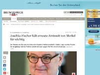 Bild zum Artikel: Joschka Fischer hält erneute Amtszeit von Merkel für wichtig