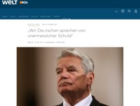Bild zum Artikel: Gauck in Bai Jar: 'Wir Deutschen sprechen von unermesslicher Schuld'