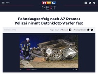 Bild zum Artikel: Fahndungserfolg nach A7-Drama: Polizei nimmt Betonklotz-Werfer fest