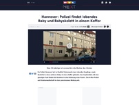 Bild zum Artikel: Hannover: Polizei findet lebendes Baby und Babyskelett in einem Koffer