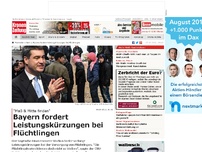 Bild zum Artikel: Bayern fordert Leistungskürzungen bei Flüchtlingen