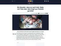 Bild zum Artikel: Ein Wunder, dass es noch lebt: Baby mit Tüte über dem Kopf aus Toilette gerettet