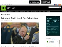 Bild zum Artikel: Präsident Putin feiert 64. Geburtstag