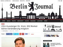 Bild zum Artikel: CDU-Aussteiger Dr. Krah: Mit Merkel keine Veränderung möglich