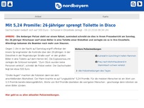 Bild zum Artikel: Mit 5,24 Promille: 26-Jähriger sprengt Toilette in Disco