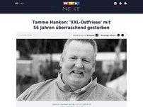 Bild zum Artikel: 'XXL Ostfriese'- Tamme Hanken überraschend gestorben