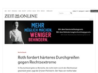 Bild zum Artikel: Rechte Gewalt: Roth fordert härteres Durchgreifen gegen Rechtsextreme