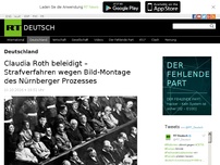 Bild zum Artikel: Claudia Roth beleidigt – Strafverfahren wegen Bild-Montage des Nürnberger Prozesses