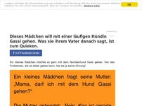 Bild zum Artikel: Dieses Mädchen will mit einer läufigen Hündin Gassi gehen. Was sie ihrem Vater danach sagt, ist zum Quieken.