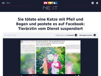 Bild zum Artikel: Sie tötete eine Katze mit Pfeil und Bogen und postete es auf Facebook: Tierärztin vom Dienst suspendiert