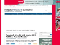 Bild zum Artikel: Facebook-Like für AfD kostet CDU-Politiker Job als Minister