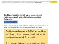 Bild zum Artikel: Ein Mann fragt im Hotel, ob er seinen Hund mitbringen darf, und erhält eine grandiose Antwort.