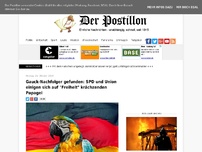 Bild zum Artikel: Gauck-Nachfolger gefunden: SPD und Union einigen sich auf 'Freiheit' krächzenden Papagei