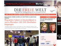 Bild zum Artikel: Migranten haben in Deutschland in sechs Monaten 142.500 Straftaten begangen